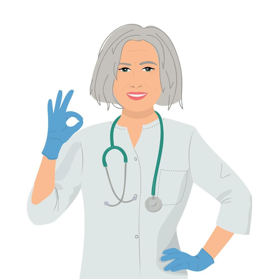 Female doctor over 50 vector