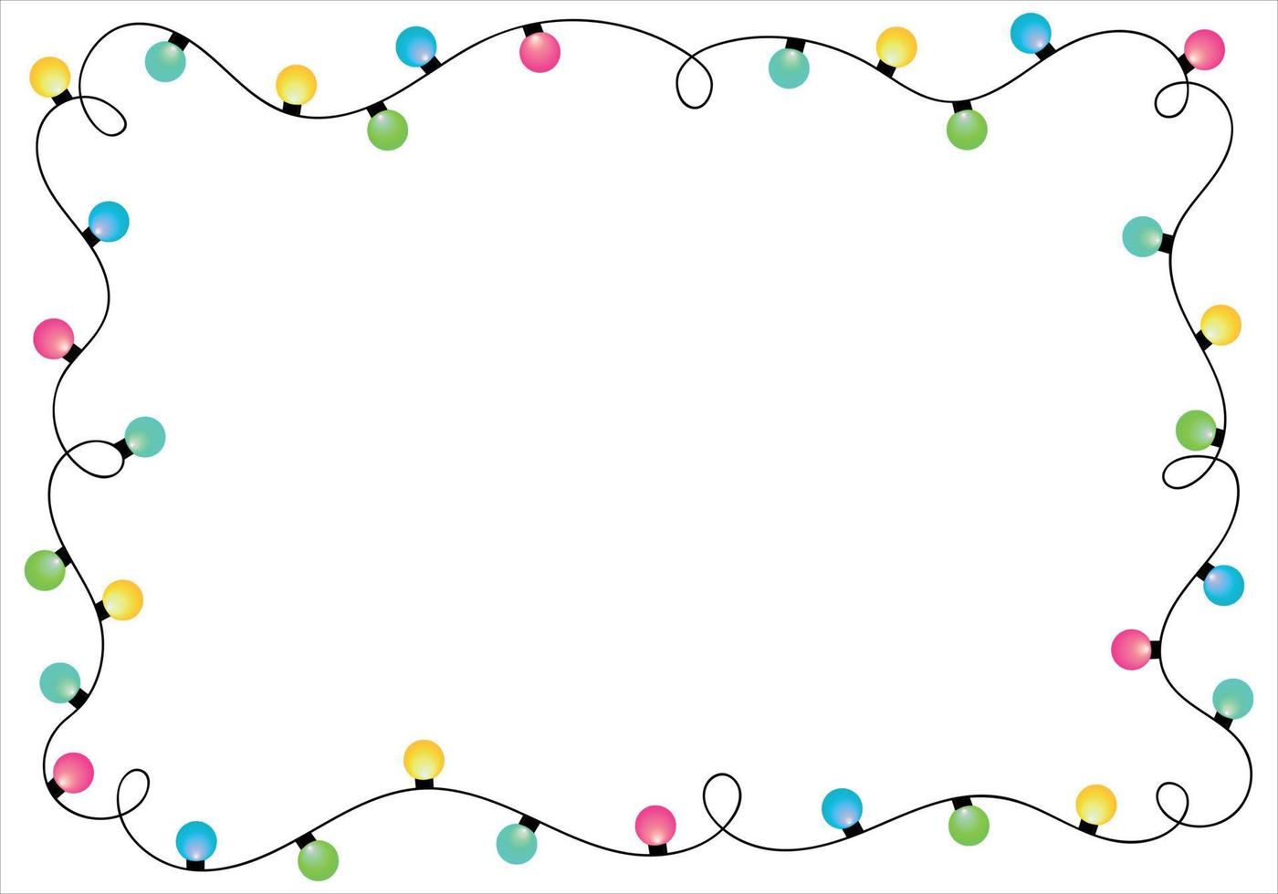 Christmas lights border. vector