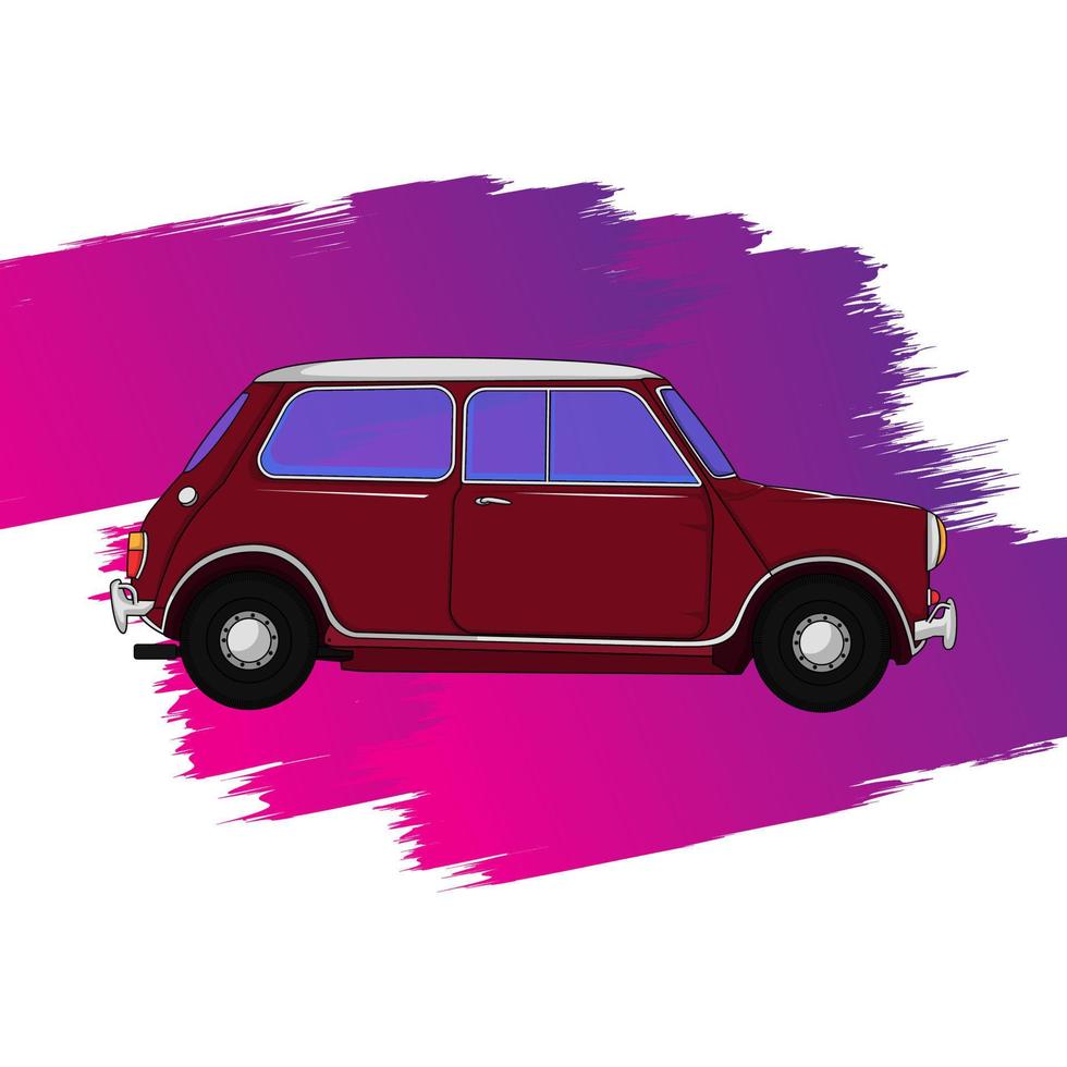 vector de coche mini vintage. adecuado para el diseño de logotipos, camisetas, pegatinas, etc.