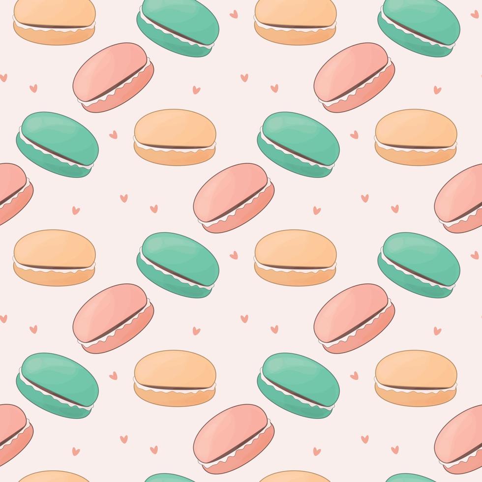 pattern with colorful macaroons vector