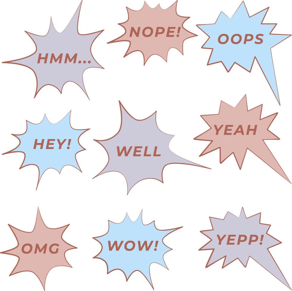 set of speech bubbles with words vector