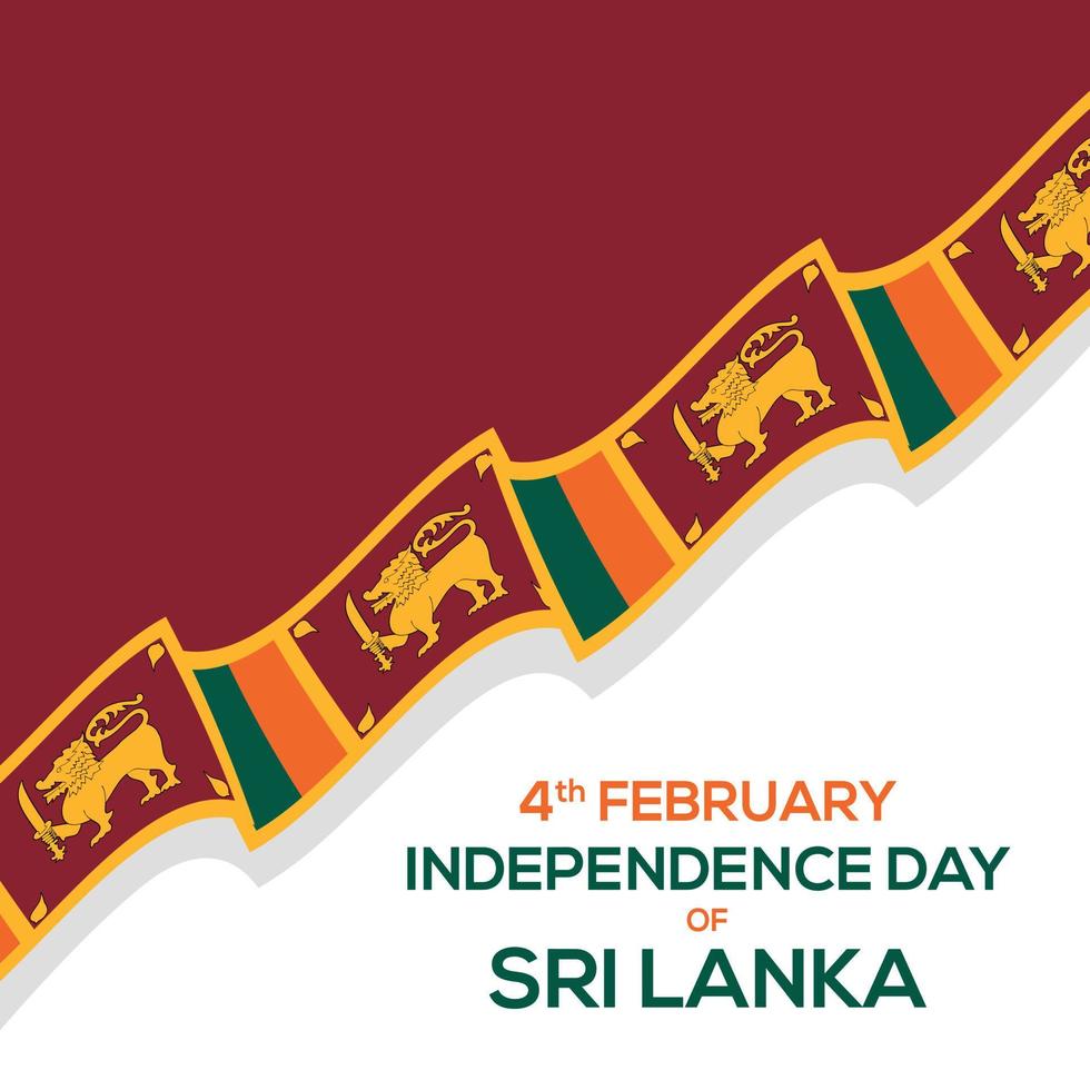 National Day Sri Lanka in flat design style vector