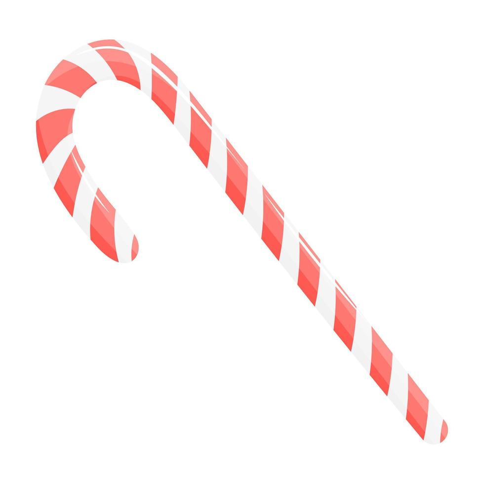 Christmas candy cane. Vector illustration isolated on white background