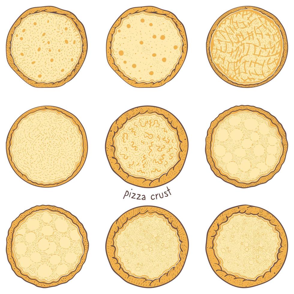 Pizza base, sketching illustration vector