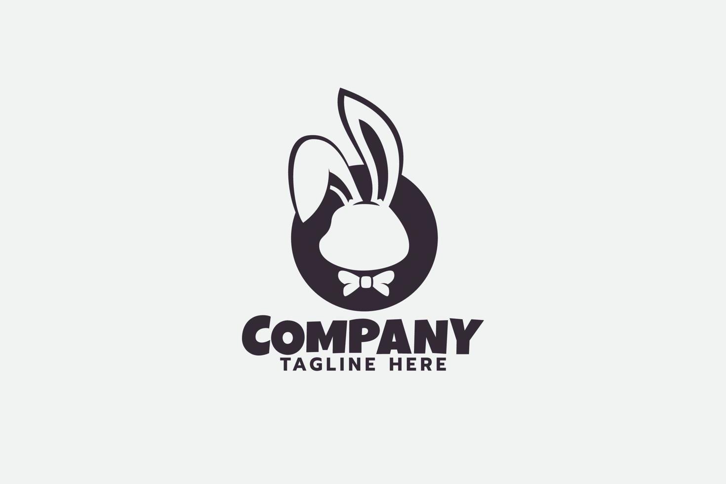 simple bunny logo with cute bunny head as the icon. vector