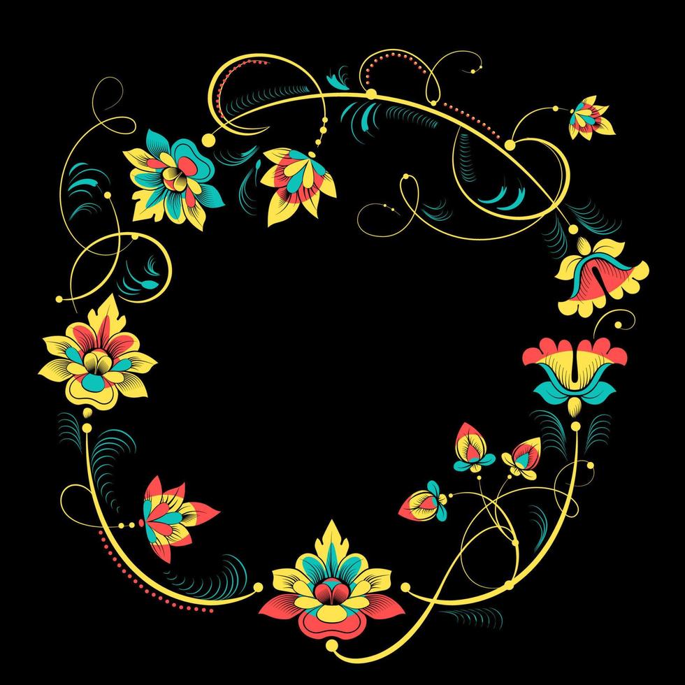 Floral decorative wreath in vintage style vector