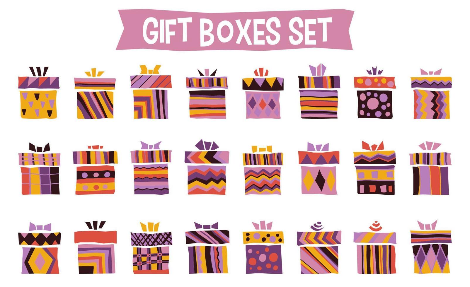 conjunto de cajas de regalo vector