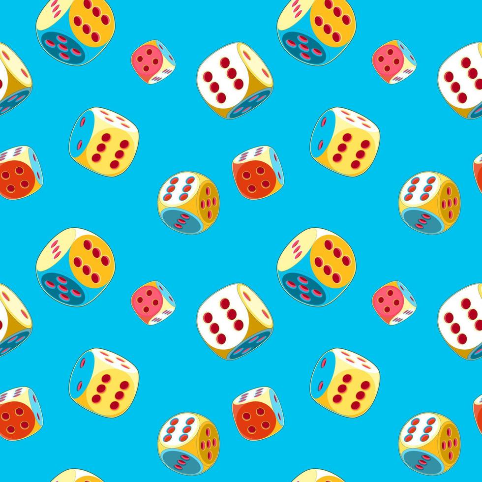 Seamless Pattern of Lucky Dice with six vector