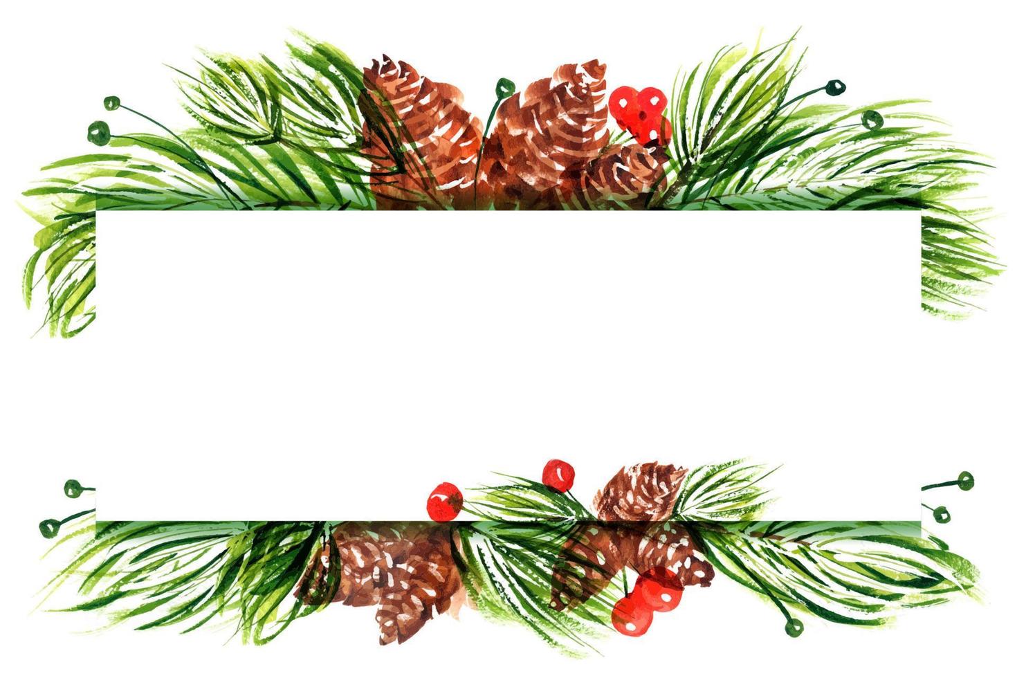 Christmas floral composition with pine cones and branches vector