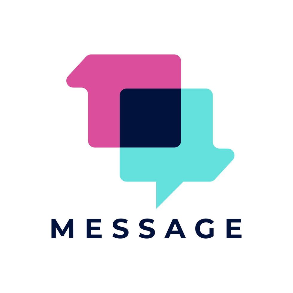 Vector Chat Logotype Design Template, modern negative space