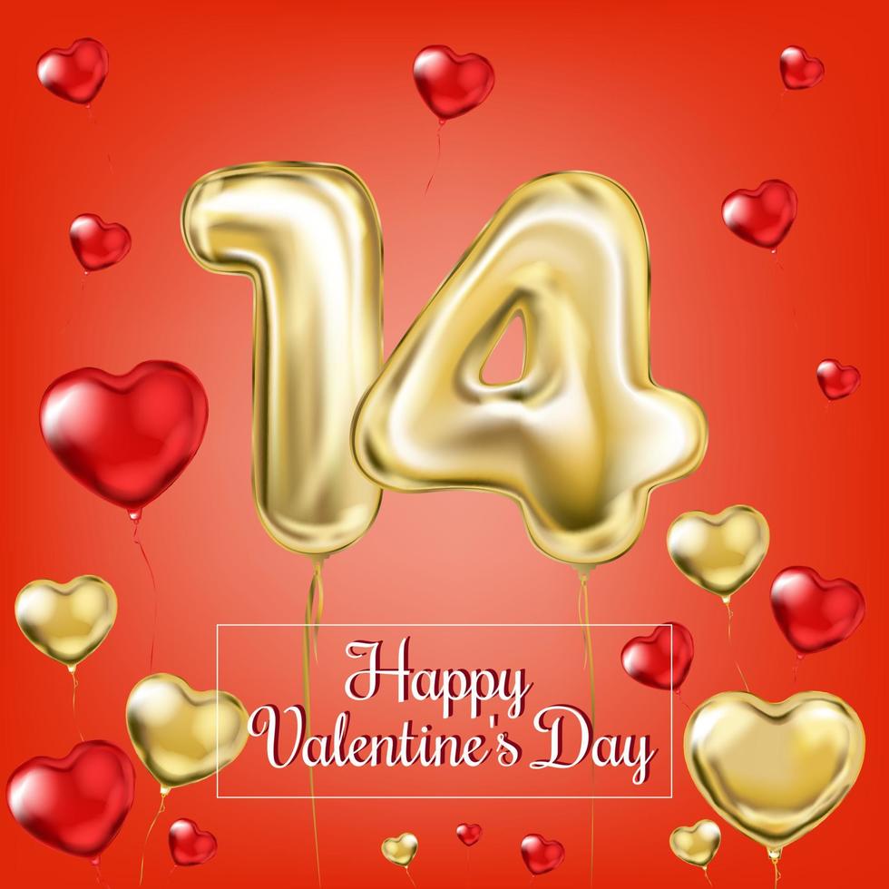 Happy Valentine Day red banner vector