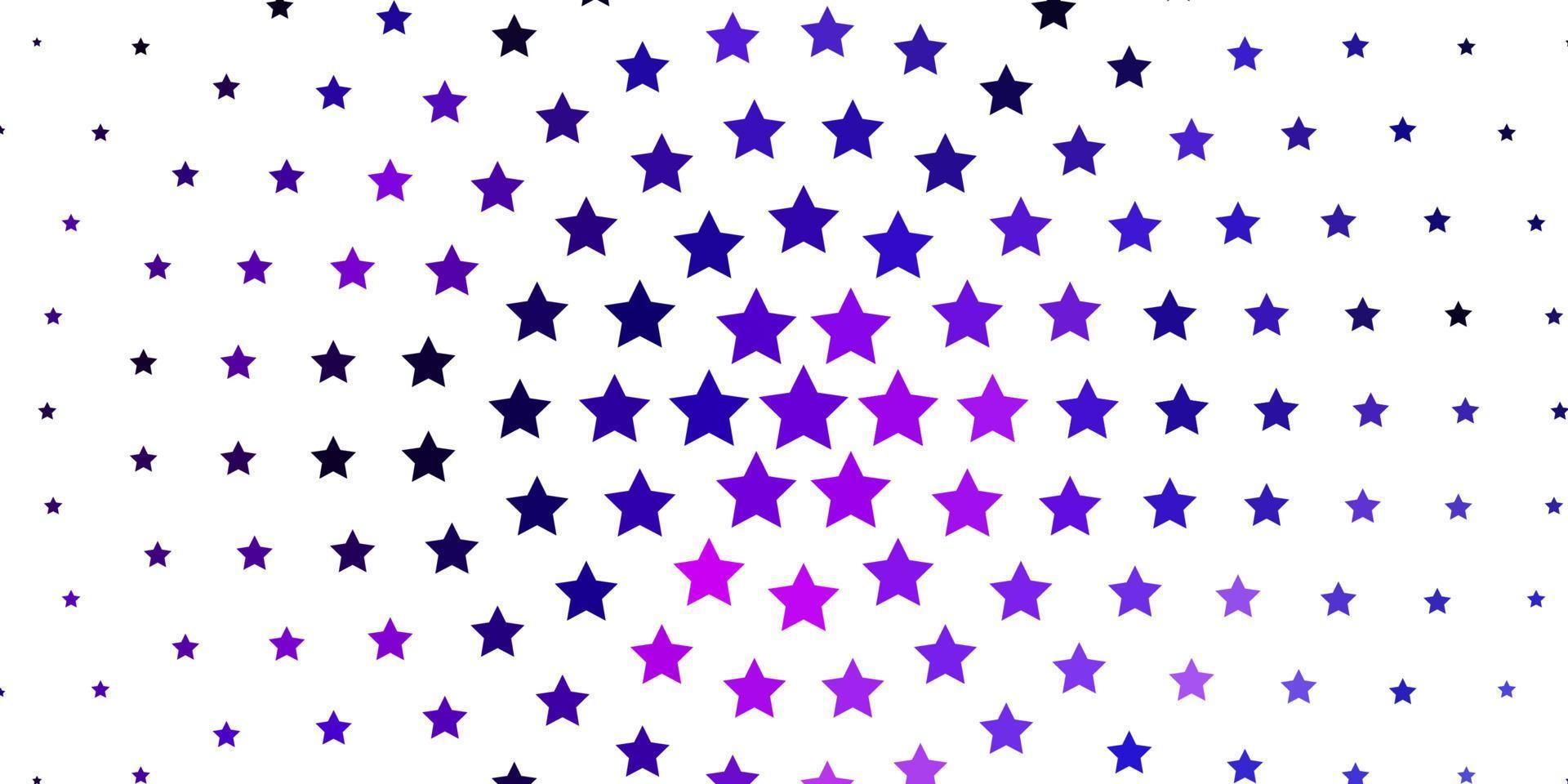 Fondo de vector violeta, rosa claro con estrellas de colores.