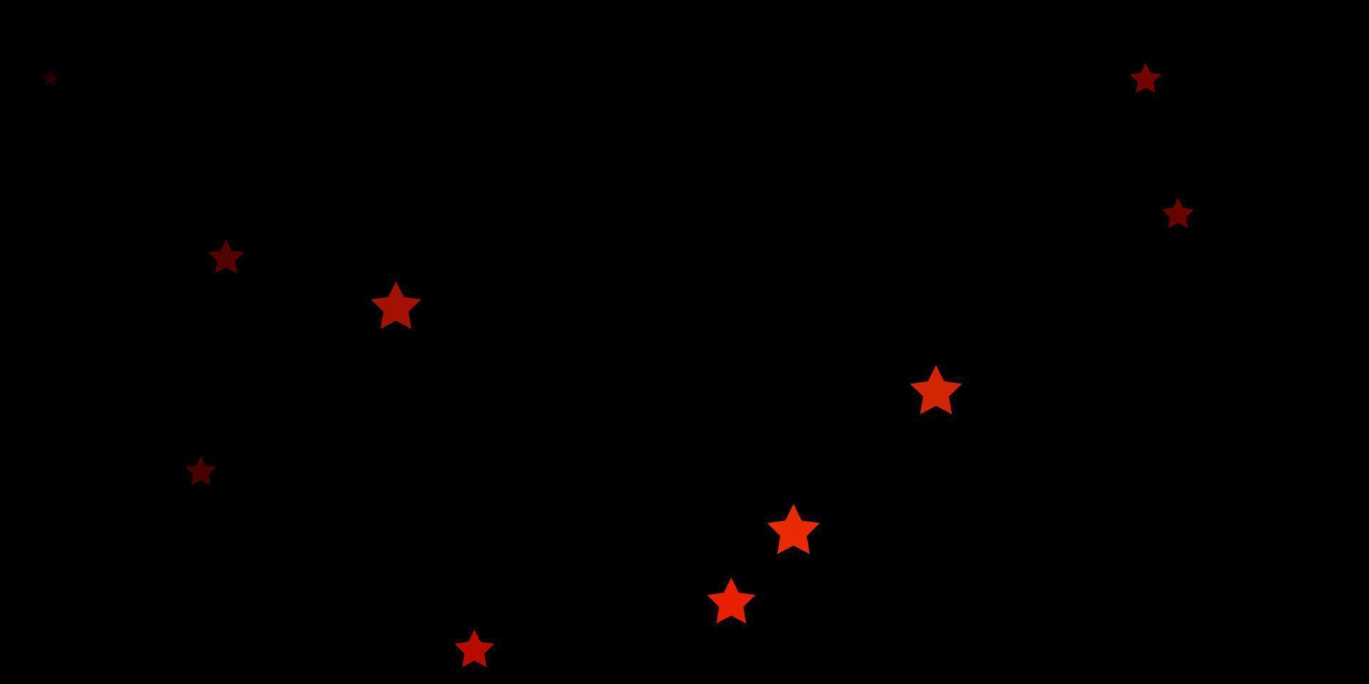 Dark Red vector background with small and big stars.