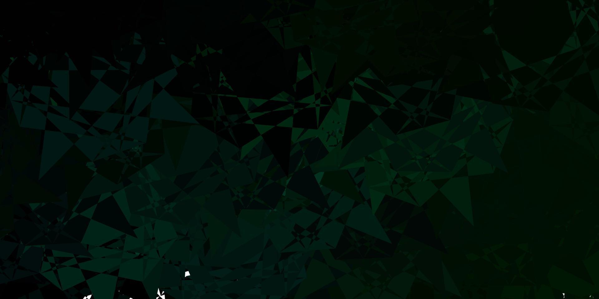 Dark Green vector pattern with polygonal shapes.