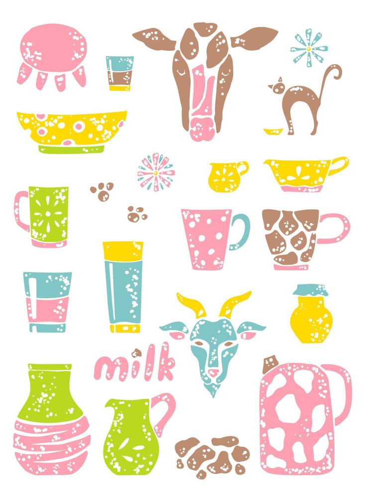 Set of milk things vol. 2 vector