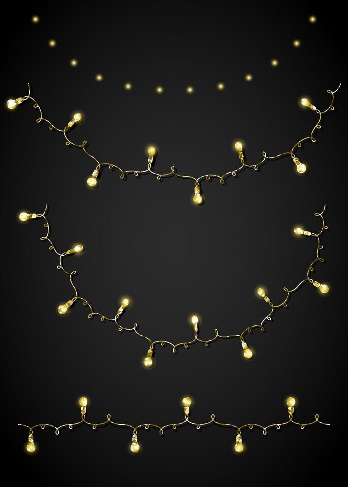 Glitter golden festoon and garland vector