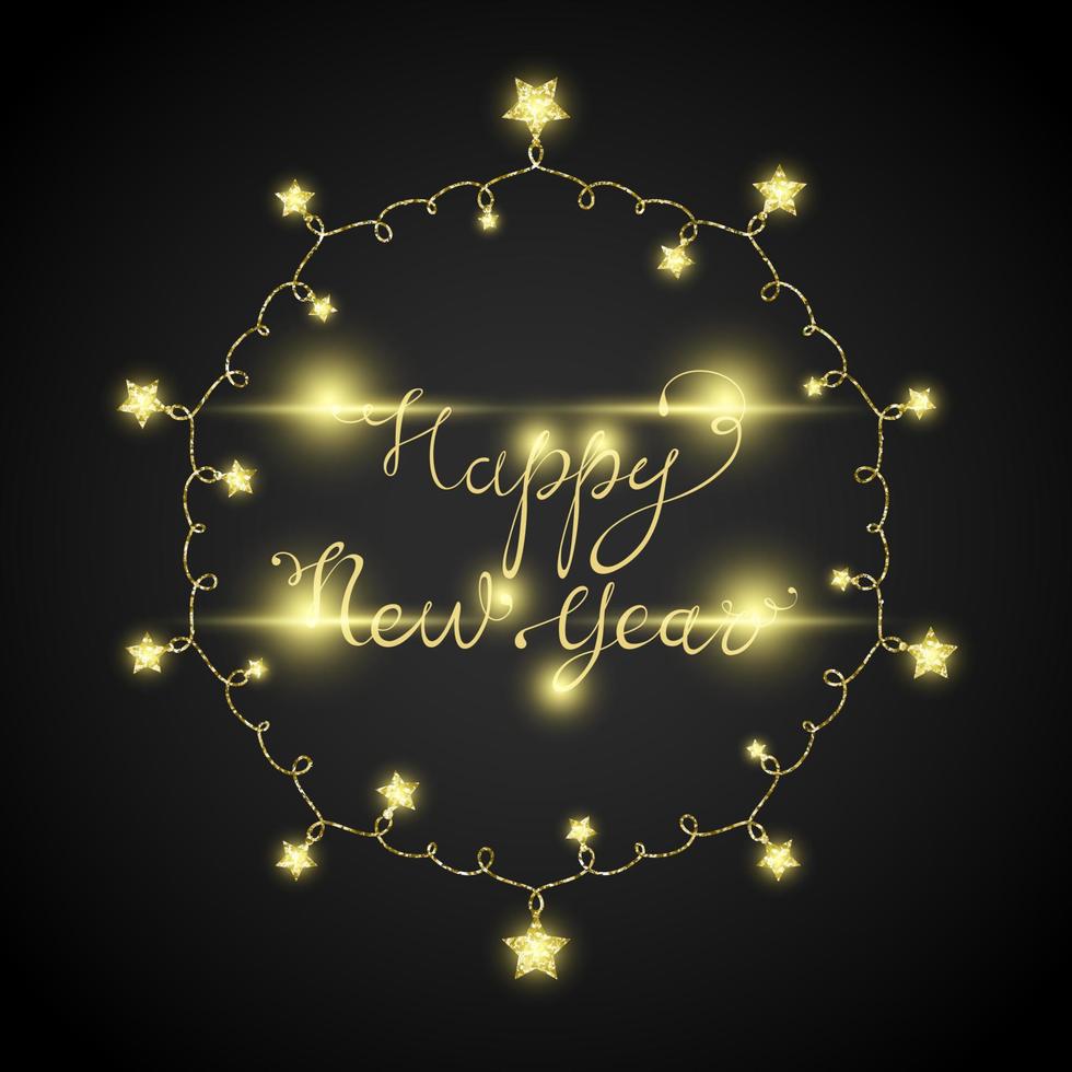 Glitter New Year Lettering vector