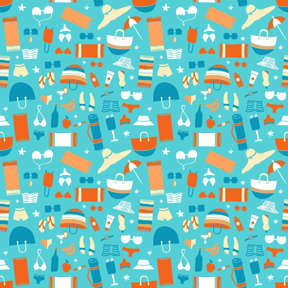 Beach seamless pattern vector