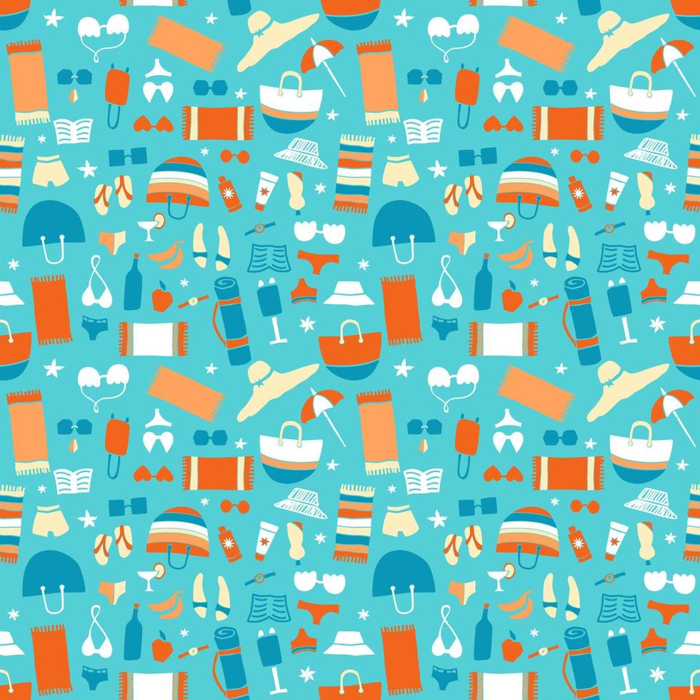 Beach seamless pattern vector