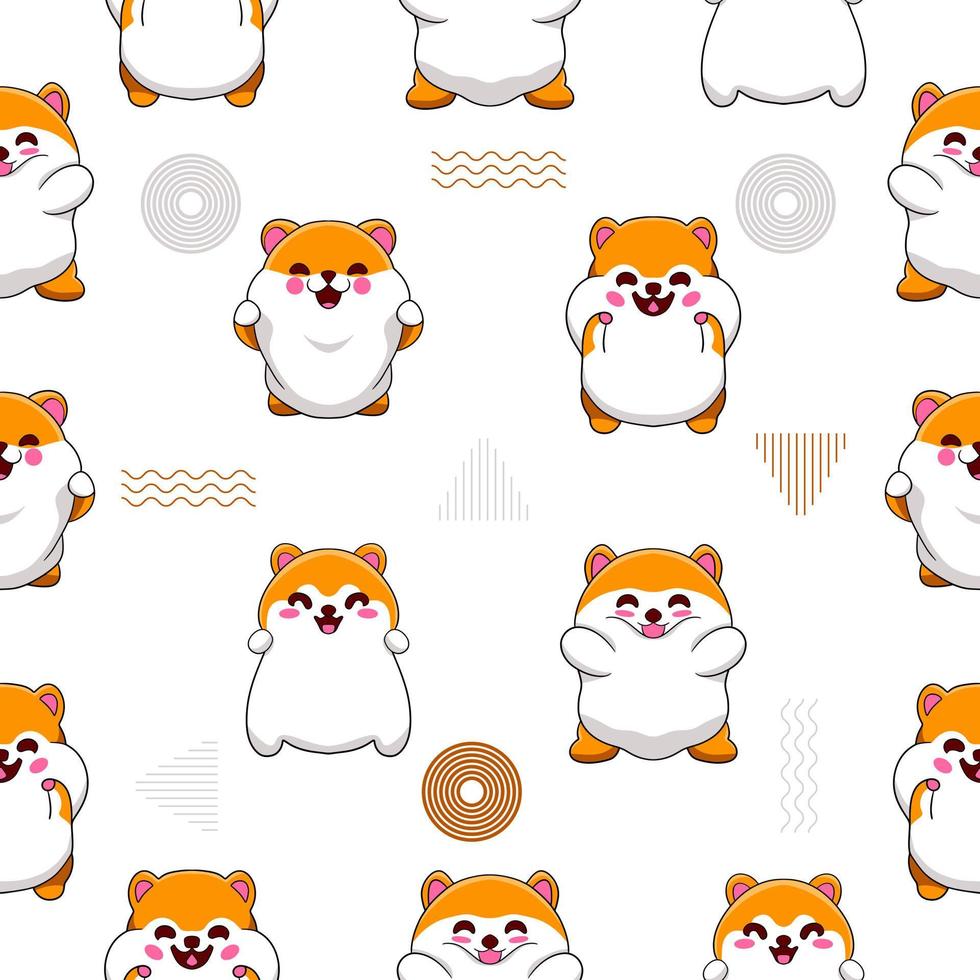 hamster lovely cute seamless pattern premium vector