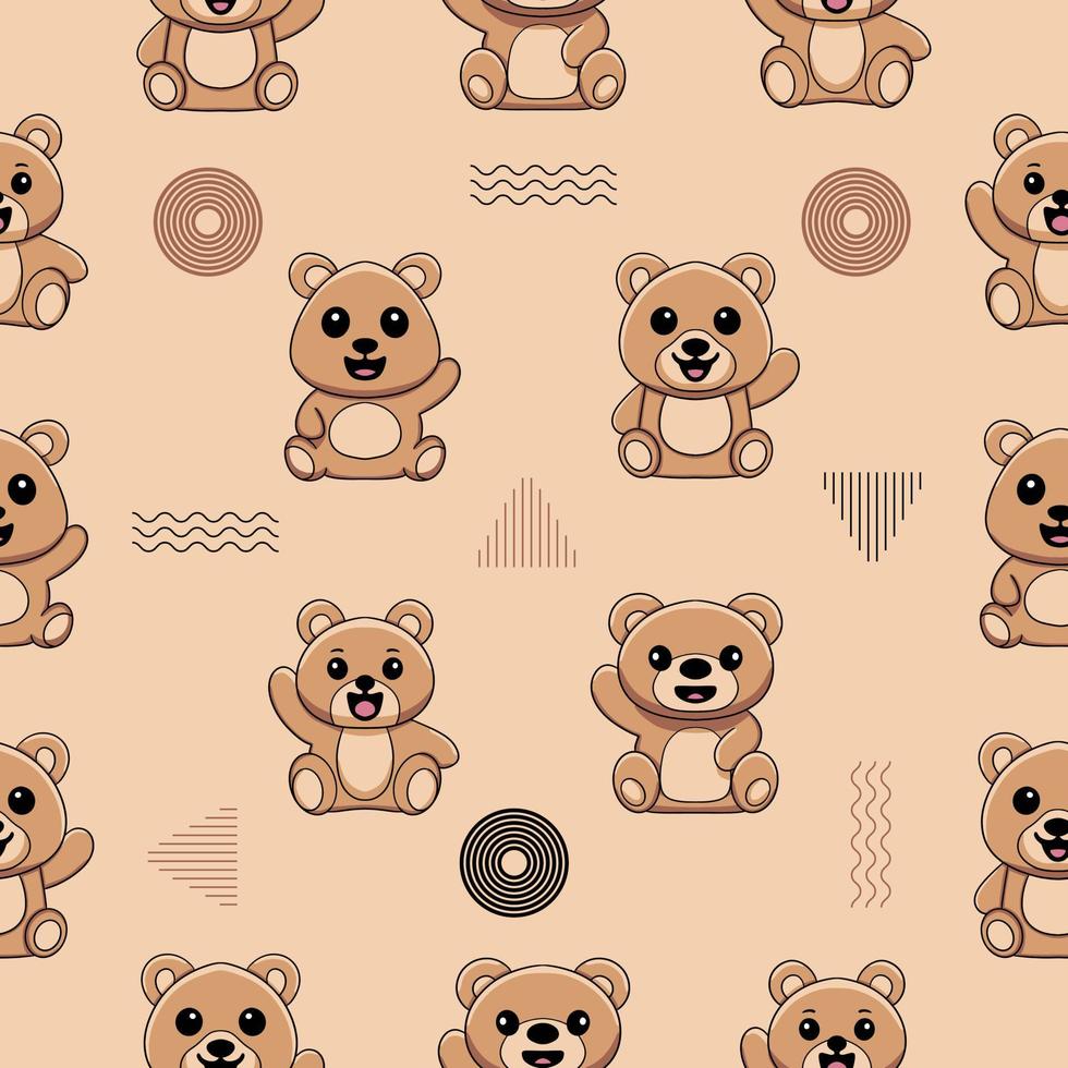 teddy bears lovely cute seamless pattern premium vector