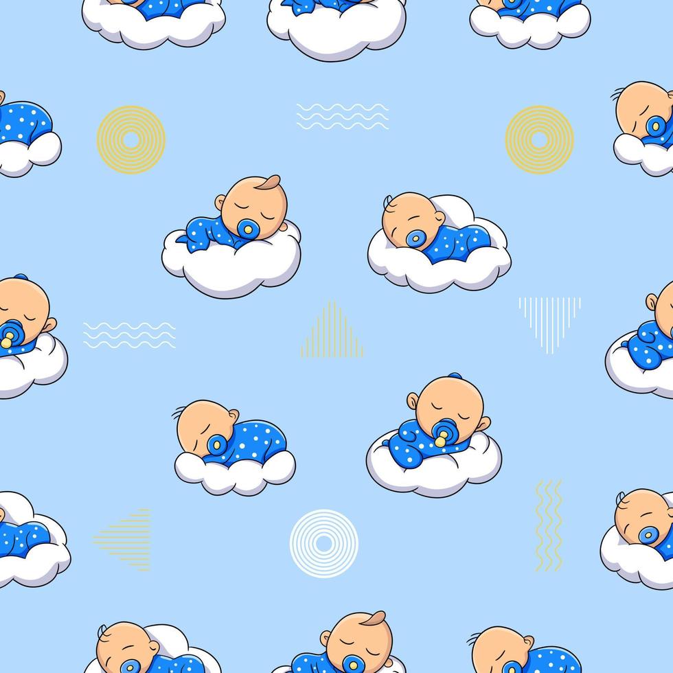 lovely cute baby seamless pattern premium vector
