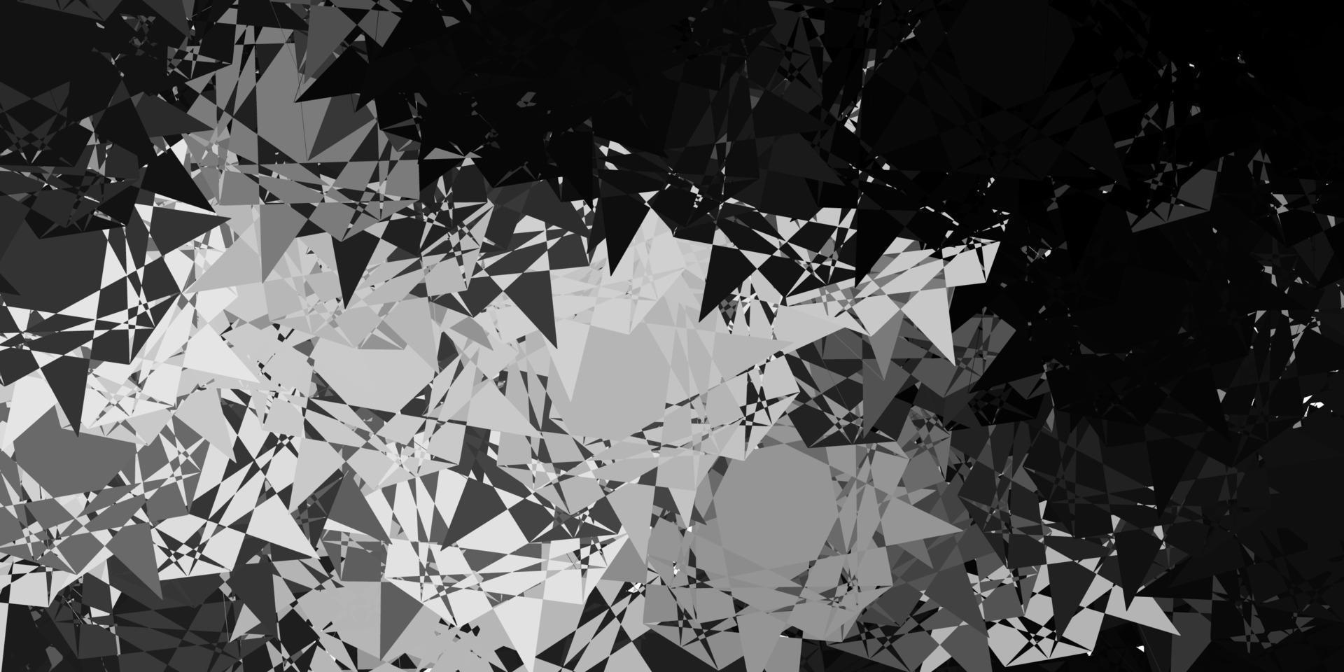 Dark Gray vector background with triangles.