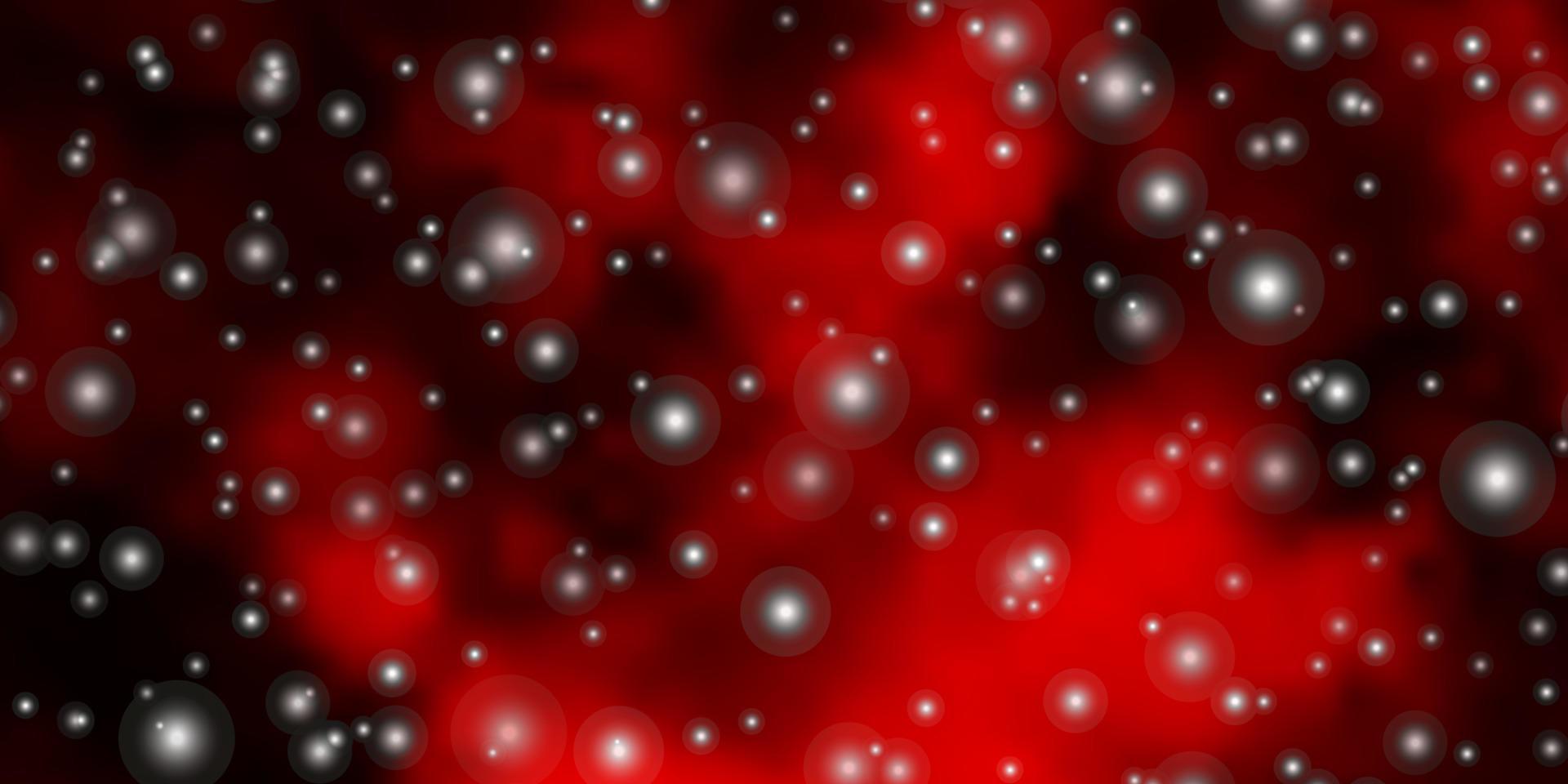 Dark Red vector background with small and big stars.