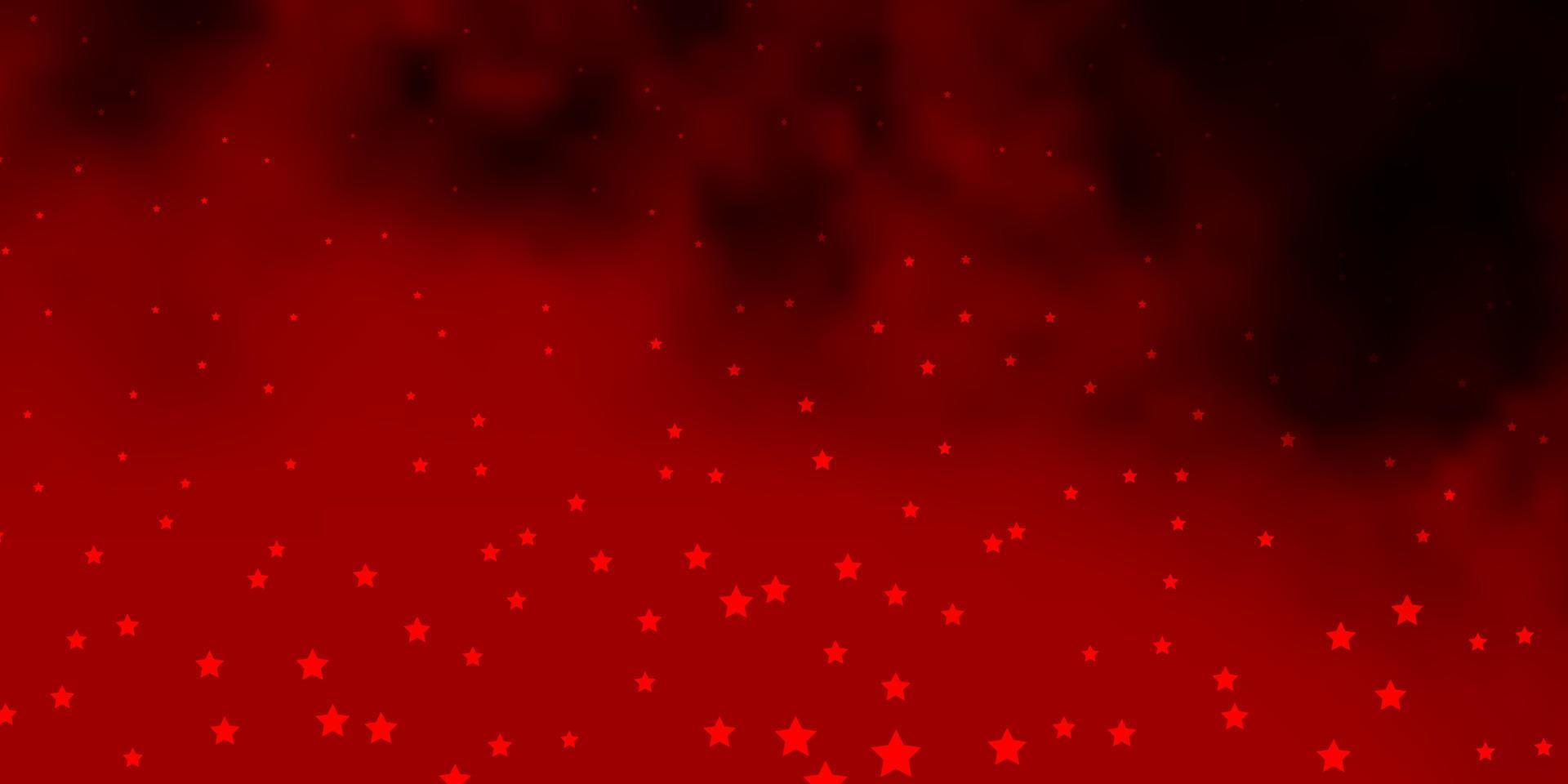 diseño de vector rojo oscuro con estrellas brillantes.