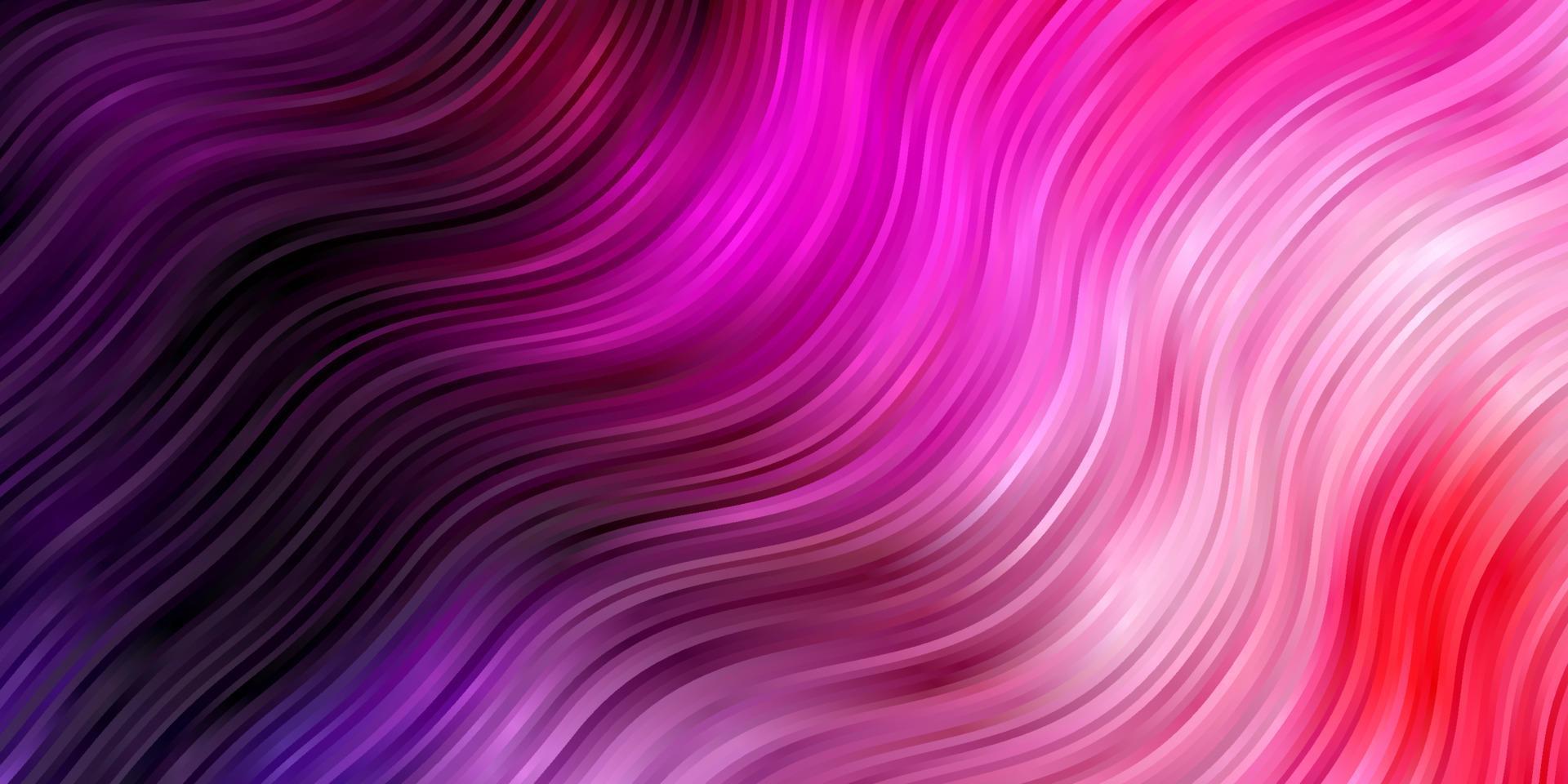 Dark Purple, Pink vector pattern with curved lines.