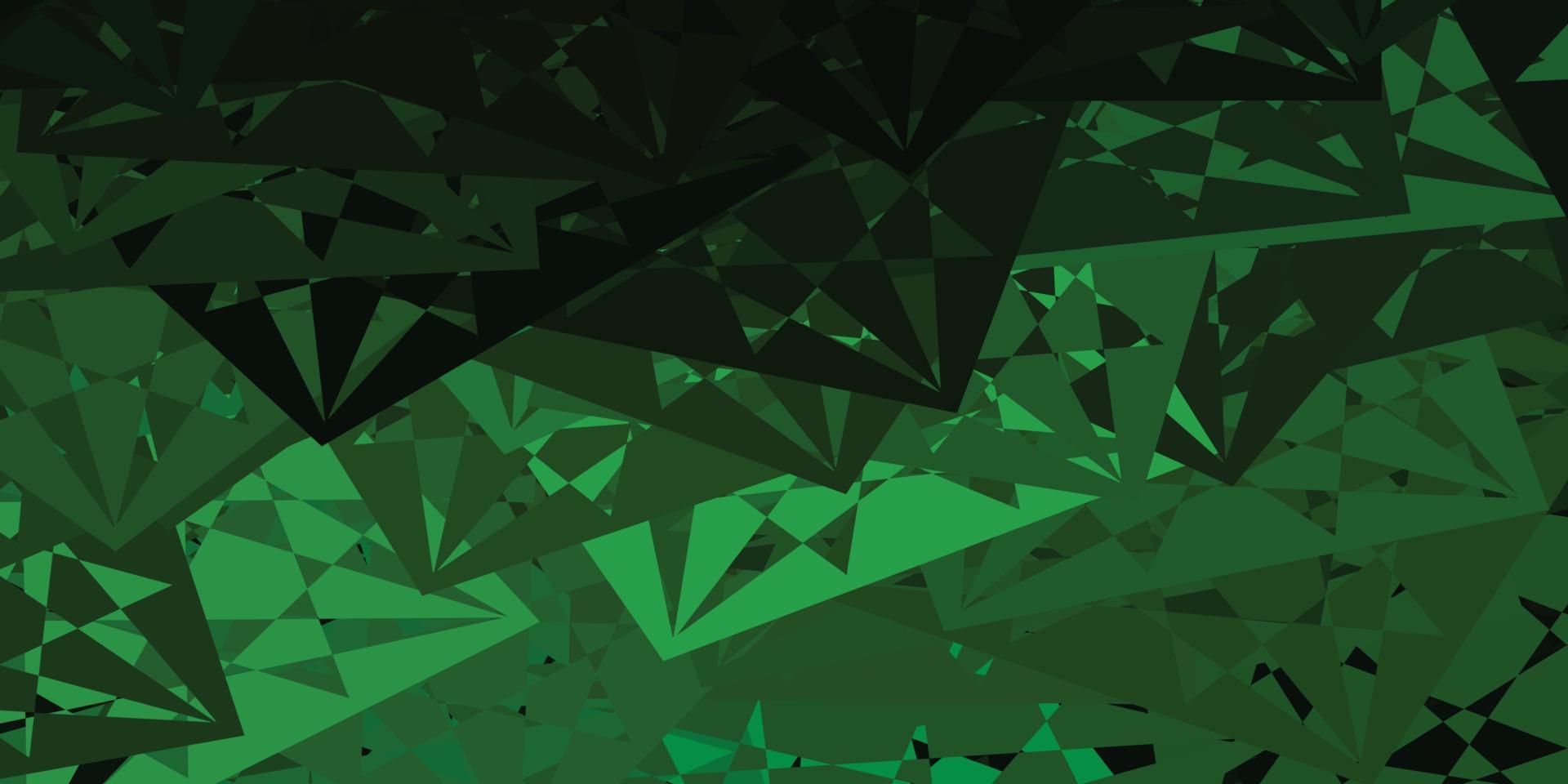 patrón de vector verde oscuro con formas poligonales.