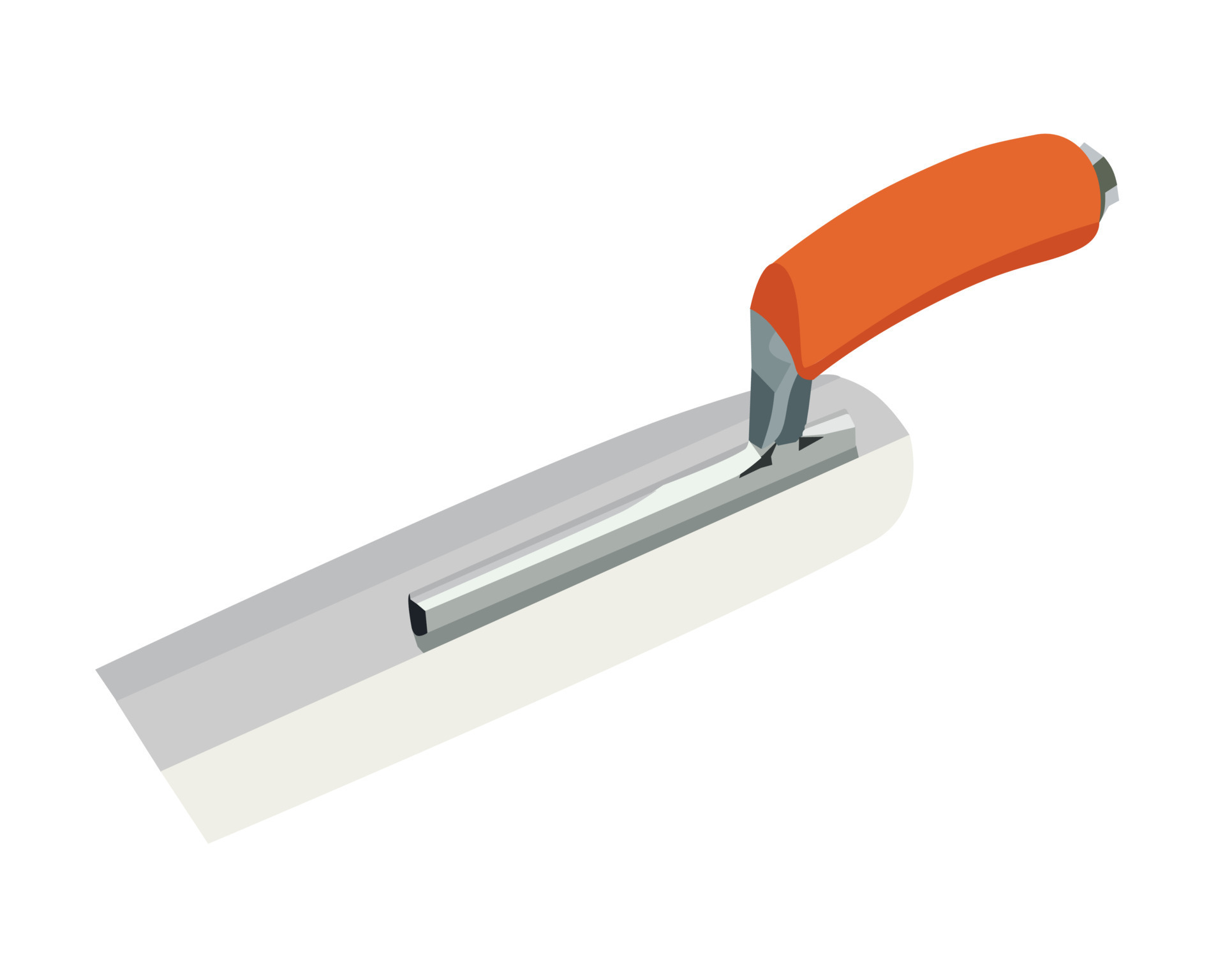 Vector Illustration Stainless Steel Plastering Trowel Concrete Trowel Construction Tools