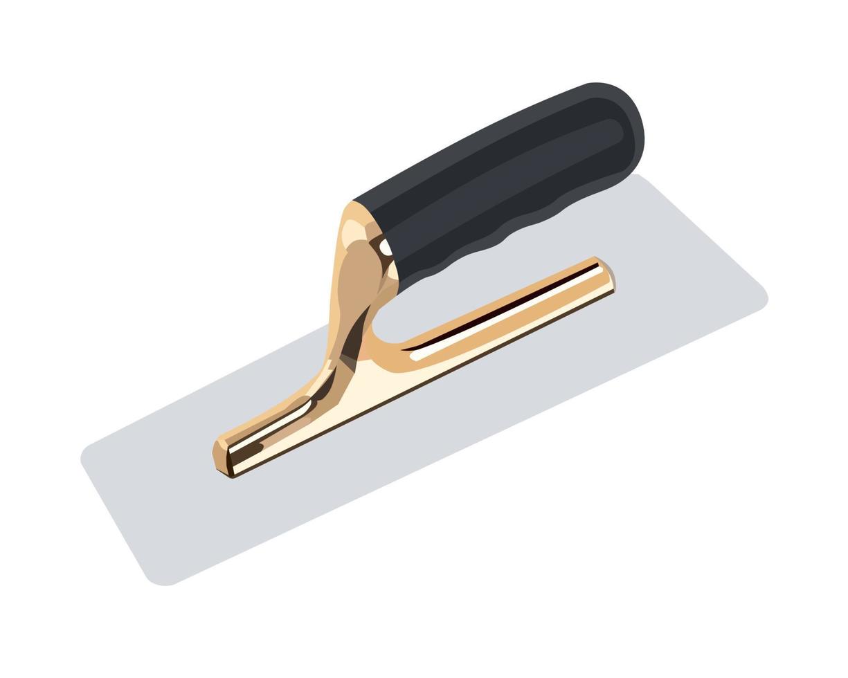 Vector Illustration Stainless Steel Plastering Trowel Concrete Trowel Construction Tools isolated on white background. Carpentry hand tools
