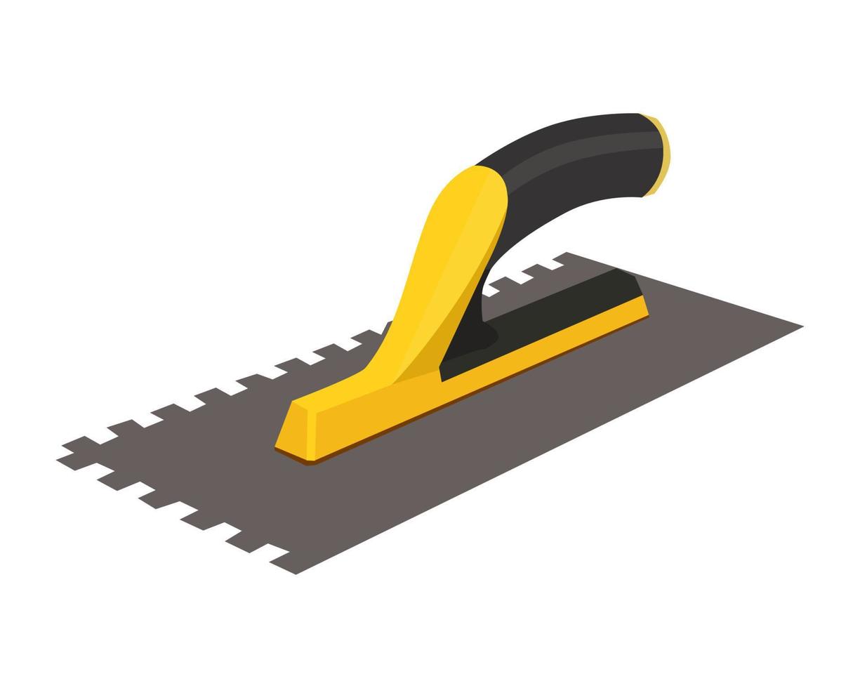 ilustración vectorial llana de enlucido de acero inoxidable herramientas de construcción de llana de hormigón aisladas sobre fondo blanco. herramientas manuales de carpinteria vector