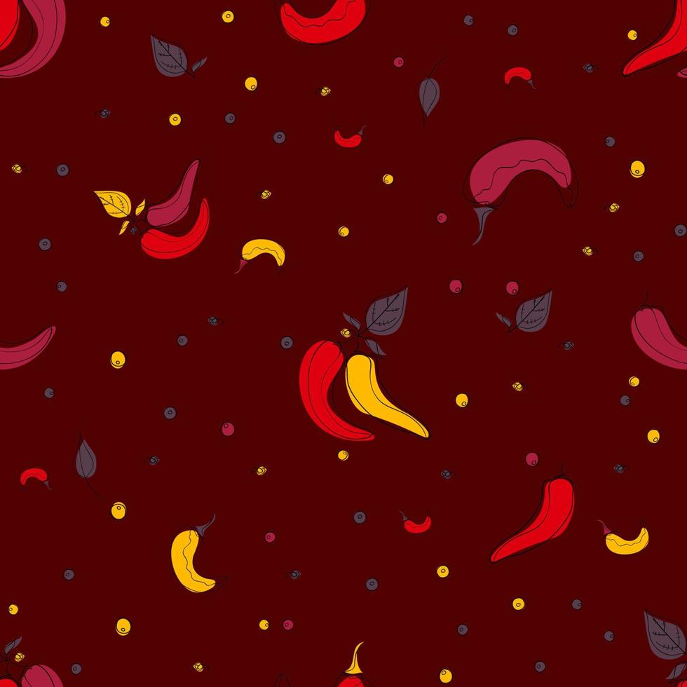 Pepper seamless pattern vector