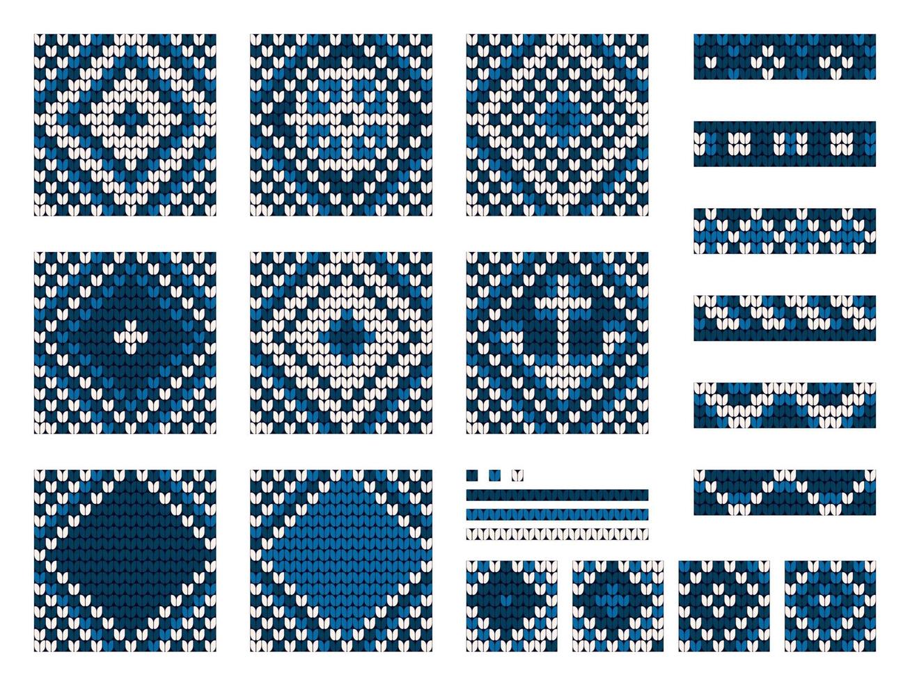Set of Grandma marine knitting patterns vector