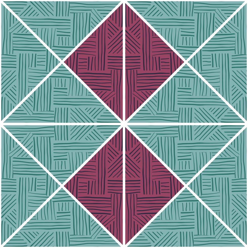 Tribal lines mosaic seamless pattern. Creative stripes vintage ornament. Abstract geometric ethnic tile. vector