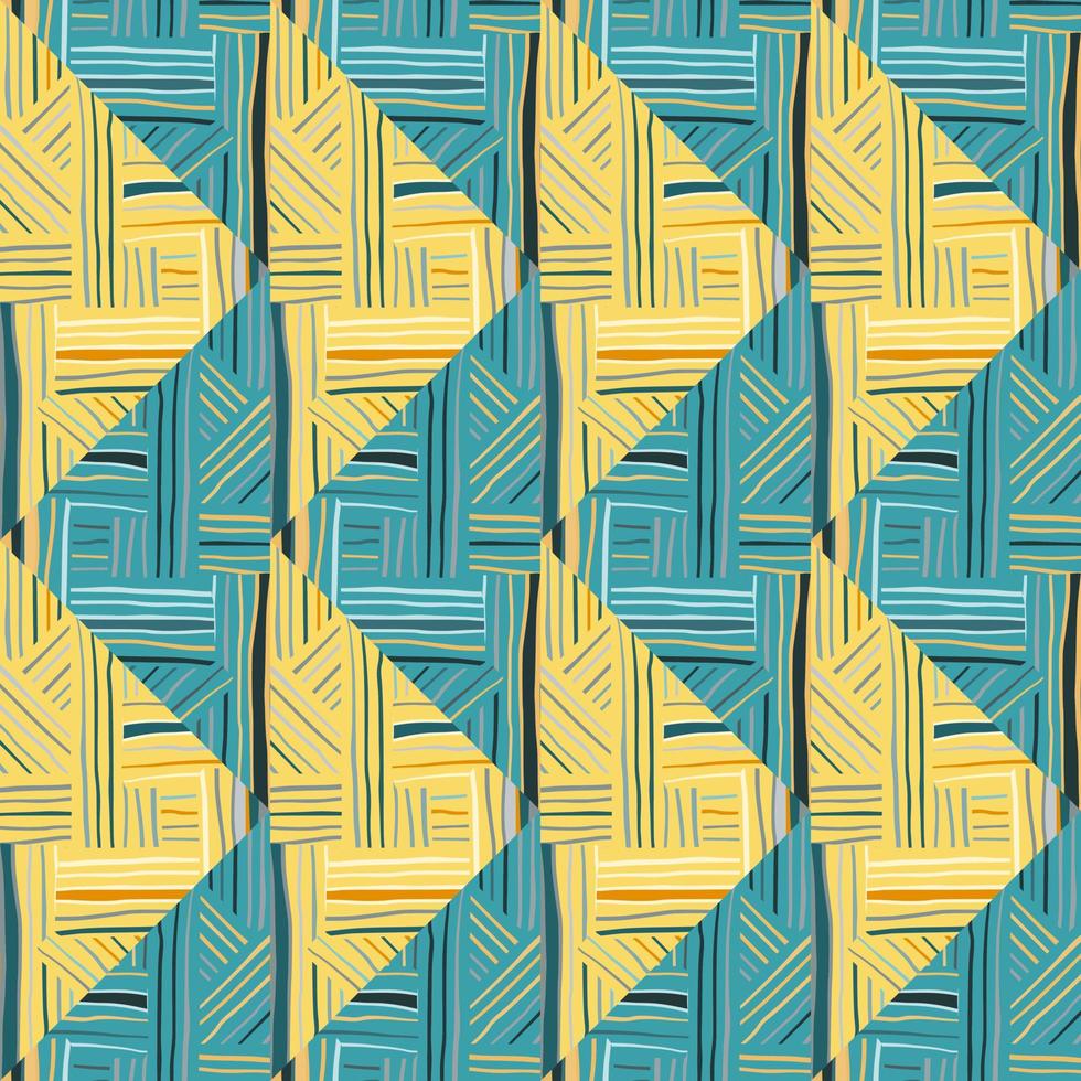Creative stripes vintage ornament. Tribal lines mosaic seamless pattern. Abstract geometric ethnic tile vector
