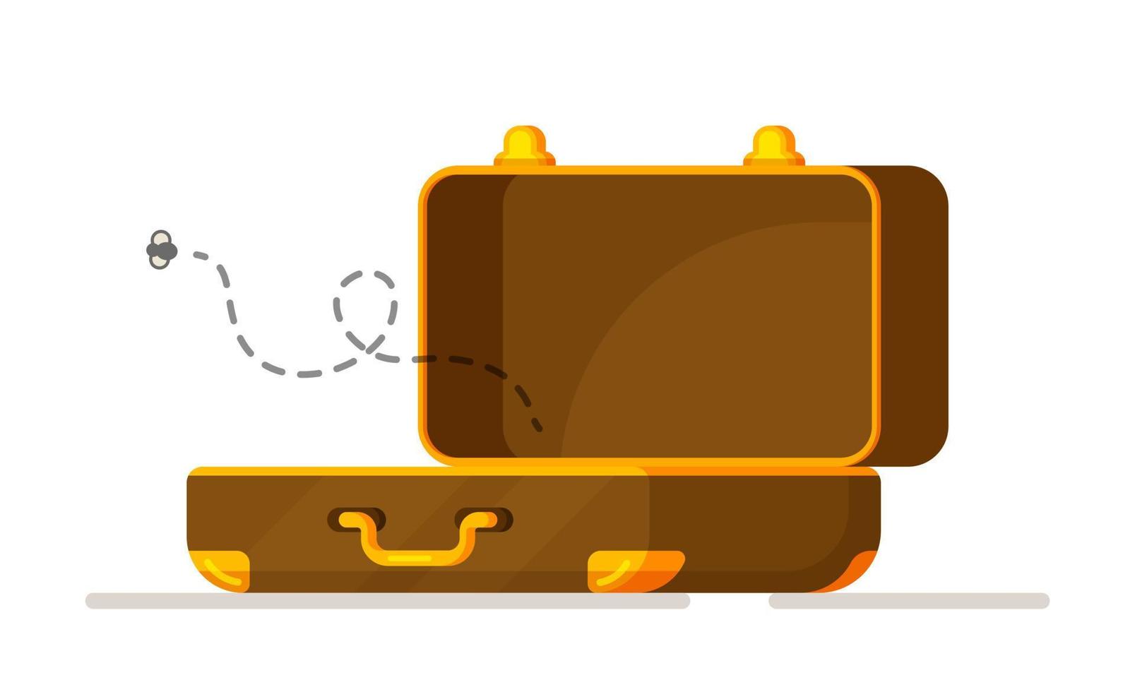 Vector illustration of a money suitcase isolated on a white background.