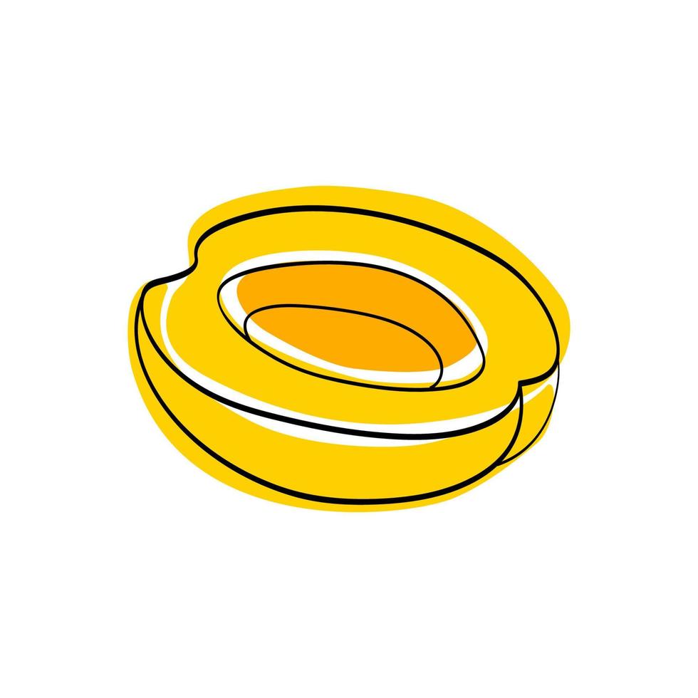 Yellow half apricot without seed vector