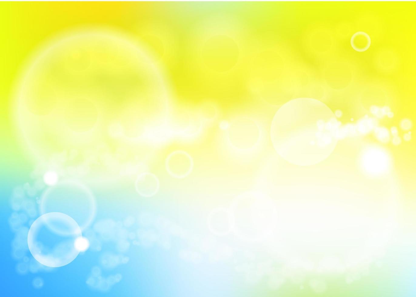 Bokeh blur romantic blue yellow backdrop with halo vector