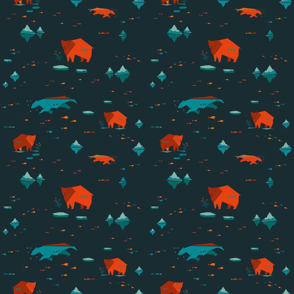 Bear seamless pattern vector