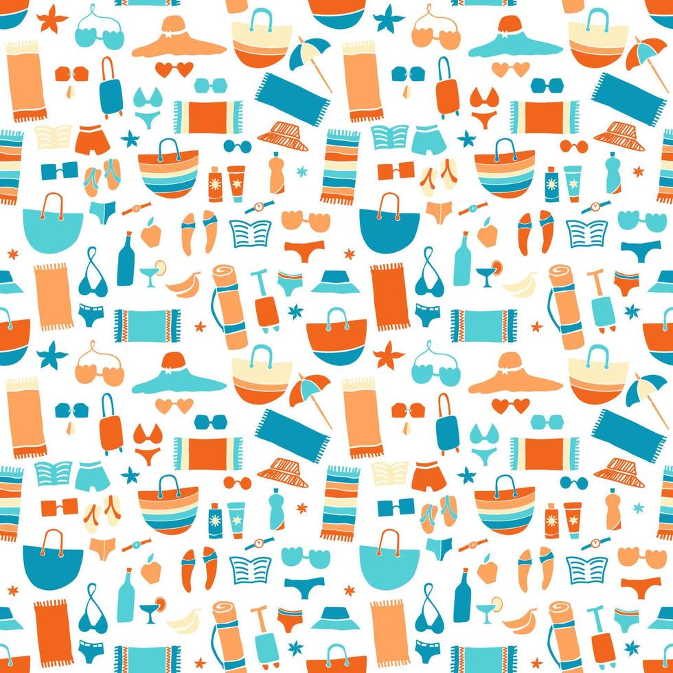 Beach seamless pattern vector