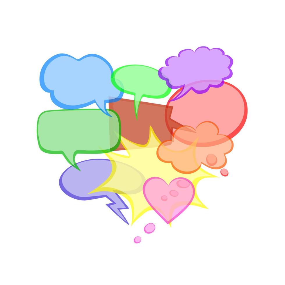 Dialogue Balloons, Conversation Clouds, Speech Bubbles for Prints and Designs vector