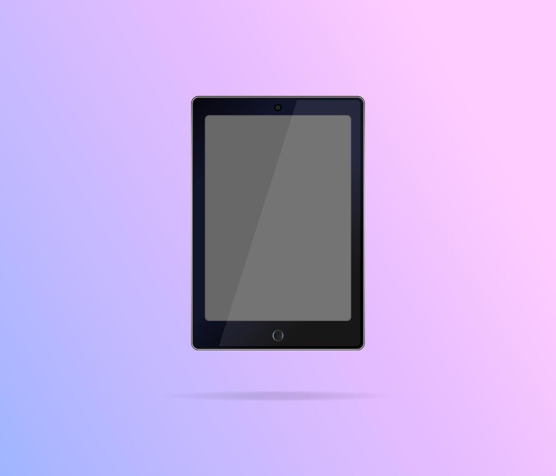 maqueta de tableta con pantalla vacía con brillo brillante. elemento de diseño con espacio de copia en pantalla táctil vector