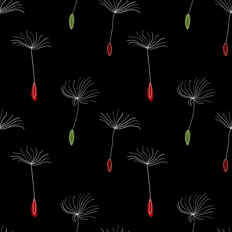 Dandelion seeds on black background vector