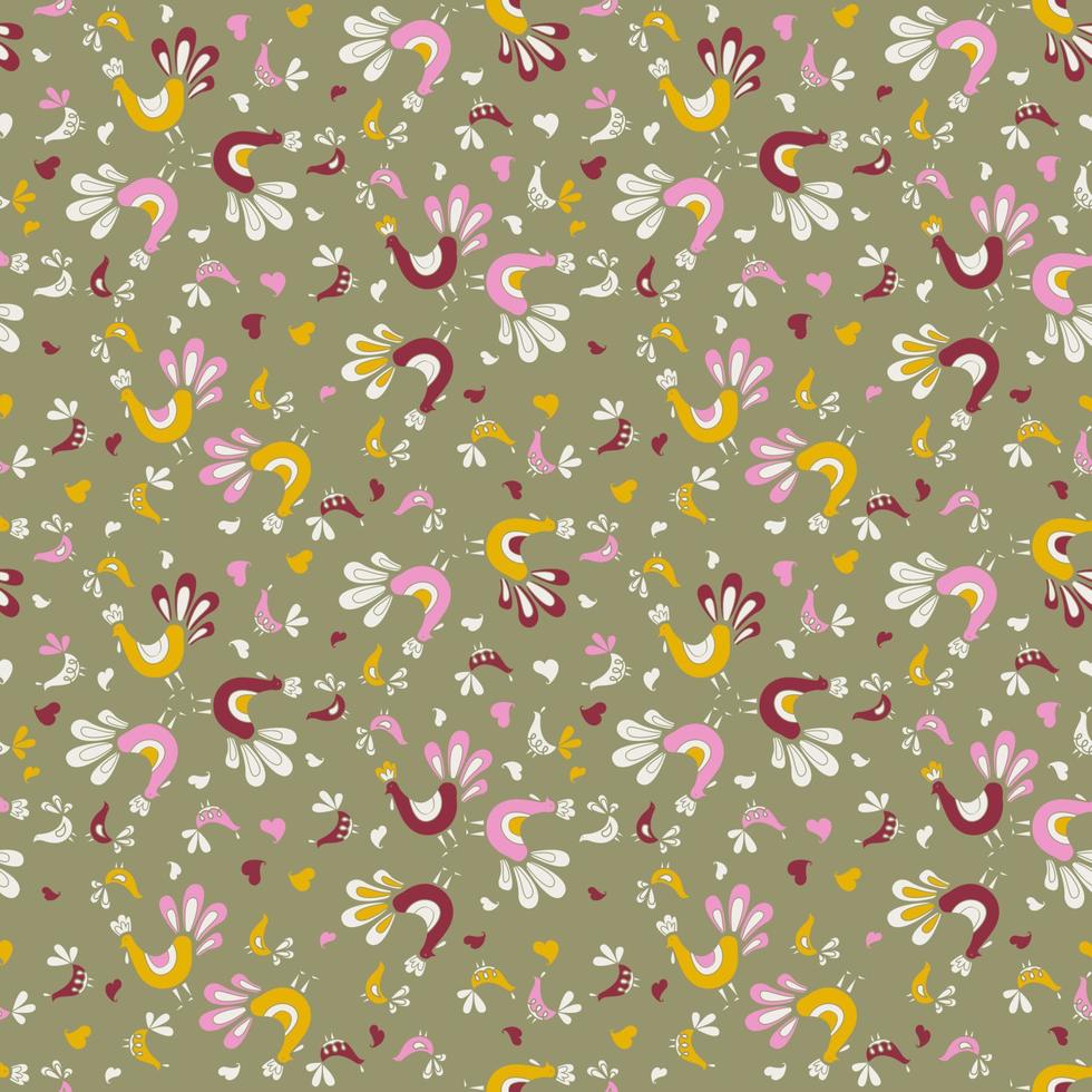 Bird pattern, grouse and fig vector