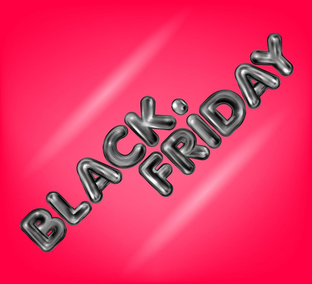 Black Friday black latex lettering on the red background vector
