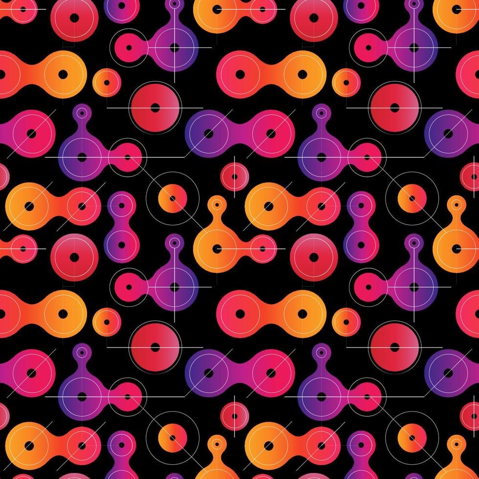 Flat metaball seamless pattern vector