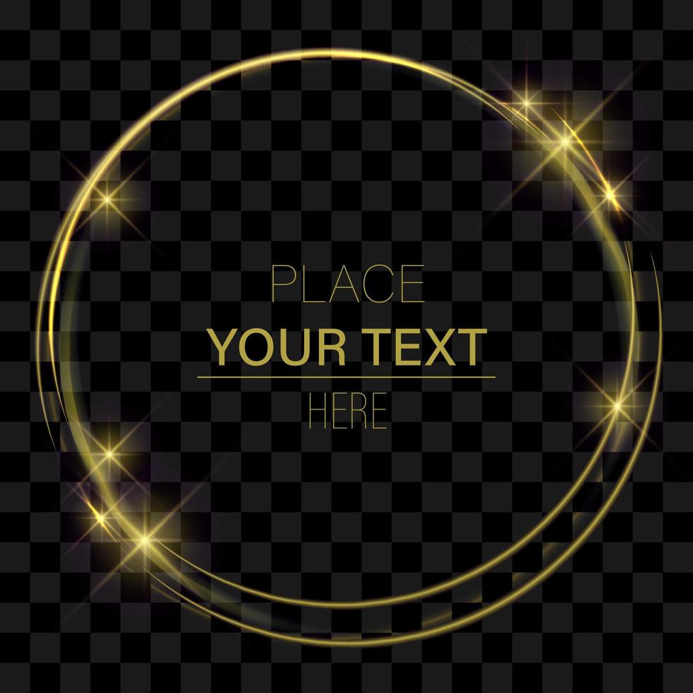 Golden lights ring vector